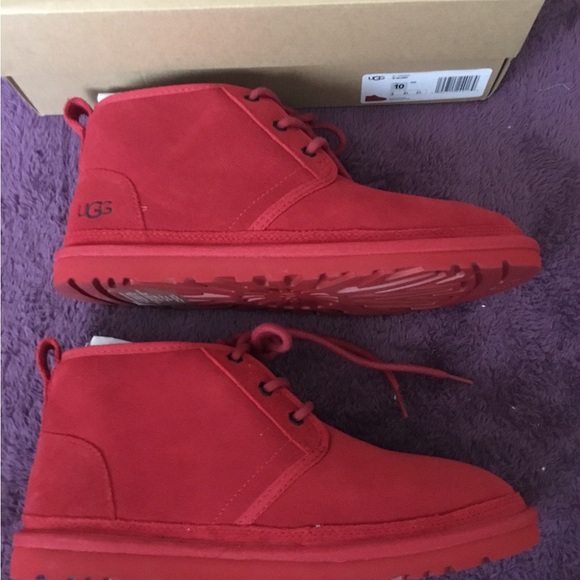 NWT Ugg Australia Neumel Red Suede Chukka Booties - Picture 5 of 14